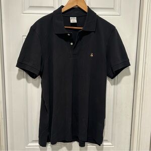 Brooks Brothers 1818 Men’s Cotton Pique Black Polo Slim Fit, Size Large, Golf